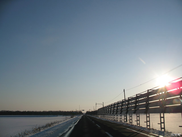 雪景色 雪道 道路 北海道の道路 道東 標津町 雪景色 雪道 道路 北海道の道路 道東 標津町