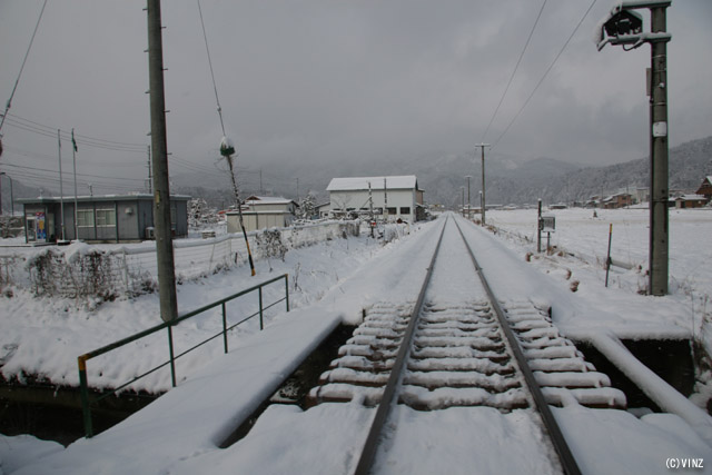 雪景色 雪国 冬 鉄道 高山本線　細江−杉崎