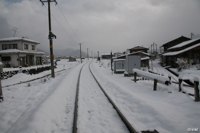 雪景色 雪国 冬 鉄道 高山本線　細江−杉崎